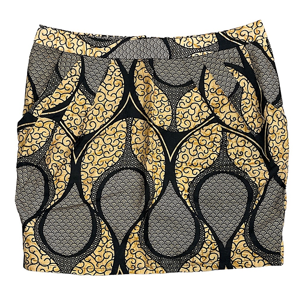 dsenyo Black Tan Mini Skirt Pleated Pockets Size 33 Large